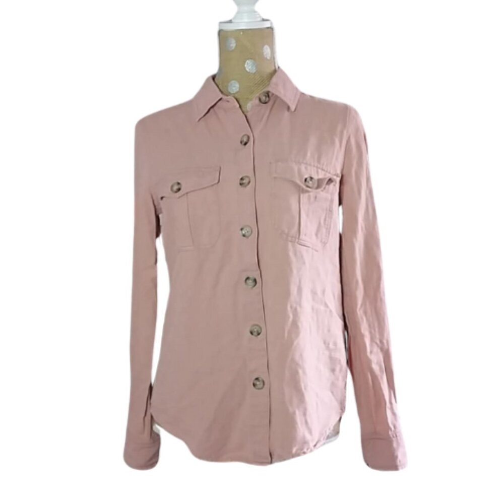 Aeropostal Salmon Lightweight Button Down Shirt Med